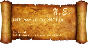 Némethi Eulália névjegykártya